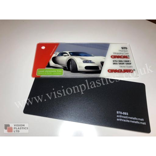 1520mm Wide Oracal 970 Rapid Air Premium Wrapping Cast Vinyl - Anthracite 093